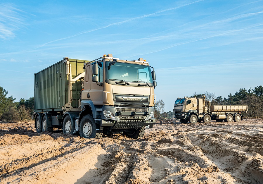 DAF Trucks delivered the first military vehicles out of a total of 879 trucks to the Belgian Armed Forces. Major General Thierry Esser and Lieutenant General Frédéric Goetynck received the keys from the President of DAF Trucks, Harald Seidel. The handover took place in DAF's Axle and Cab Factory in Westerlo, Belgium.
