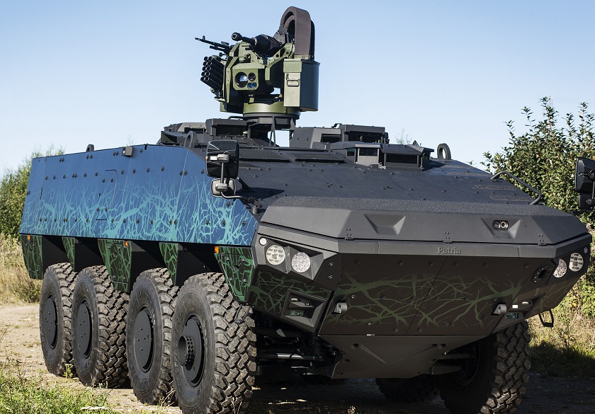 Patria AMVXP with Kongsberg PROTECTOR MCT30 turret.