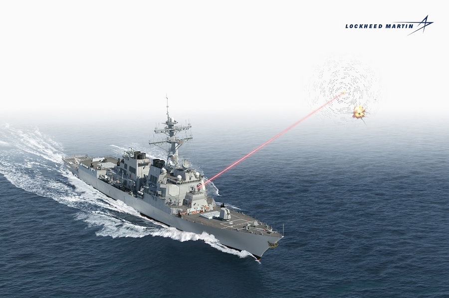 Lockheed Martin delivered to the U.S. Navy a 60+ kW-class high energy laser with integrated optical-dazzler and surveillance (HELIOS).