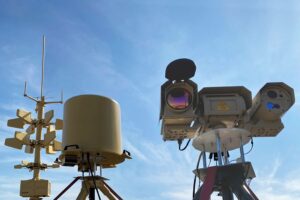 Indra’s ‘Crow’ system counteracts a drone attack during a demonstration by the air and space force at UNVEX