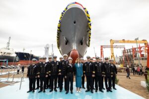 In Istanbul, a solemn ceremony of launching the Ada-class corvette built in Turkey for Ukraine’s Navy took place with the participation of First Lady of Ukraine Olena Zelenska