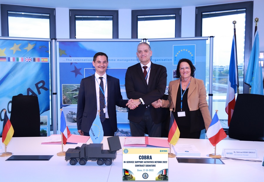 On October 17th, the COunter Battery RAdar (COBRA) Programme Division achieved a significant milestone by signing a new In Service Support (ISS) contract with ESG Elektroniksystem- und Logistik-GmbH for a duration of 3 years, covering 2023 through 2025.