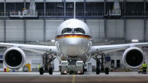 Lufthansa Technik AG formally handed over the second Airbus A350-900 government aircraft to the German Armed Forces. The aircraft, bearing the tactical registration 10+01, will soon join the fleet of the Federal Ministry of Defense's (BMVg) Special Air Mission Wing for long-haul political-parliamentary flight operations. It is equipped for the first time with a full government cabin. Siemtje Moeller (SPD), Parliamentary State Secretary at the German Ministry of Defense, ceremoniously christened the aircraft in the name of former Federal Chancellor "Konrad Adenauer", in the presence of his grandson of the same name.