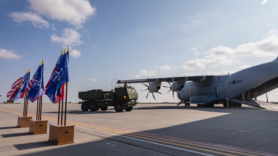 A Royal Air Force Brize Norton based Atlas transport aircraft has conducted trials in Romania to rapidly deploy NATO weapons capabilities, using a Romanian military HIMARS weapons system.