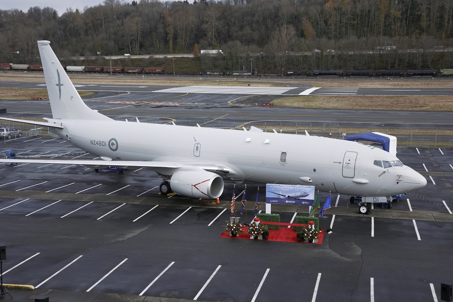 New Zealand received the first of four Boeing P-8A Poseidon maritime patrol aircraft in a ceremony at the Museum of Flight.