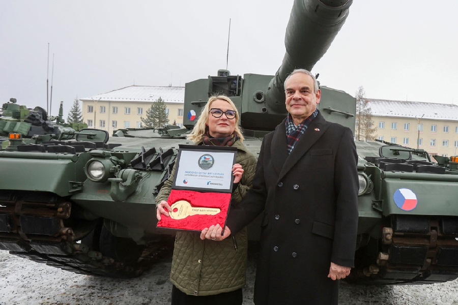 The Czech army received the first of 15 tanks to be sent from Germany, which will replace those sent to Ukraine to boost its defence capabilities.
