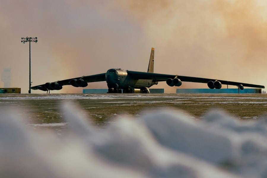 Two B-52 aircraft assigned to 5th Bomb Wing from Minot Air Force Base, North Dakota began their Bomber Task Force (BTF) mission by conducting a low approach flyby to help celebrate Estonia’s Independence Day February 24.