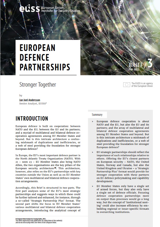 European defence is built on cooperation: between NATO and the EU; between the EU and its partners; and a myriad of multilateral and bilateral defence cooperation agreements among EU Member States and beyond. But is this intricate architecture a confusing mishmash of duplications and inefficiencies, or a web of steel providing the foundation for stronger European defence?