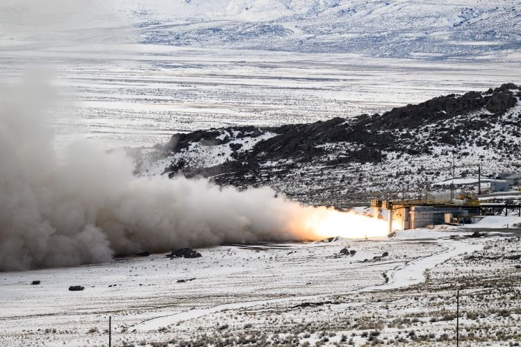 Northrop Grumman Corporation conducted its first full-scale static test fire of the Sentinel stage-one solid rocket motor at the company’s test facility in Promontory.