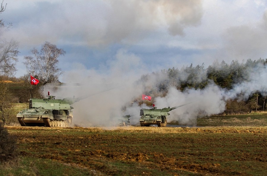 German and Lithuanian artillery boomed over Pabrade, Lithuania during a recent drill with the NATO multinational battlegroup in Lithuania.