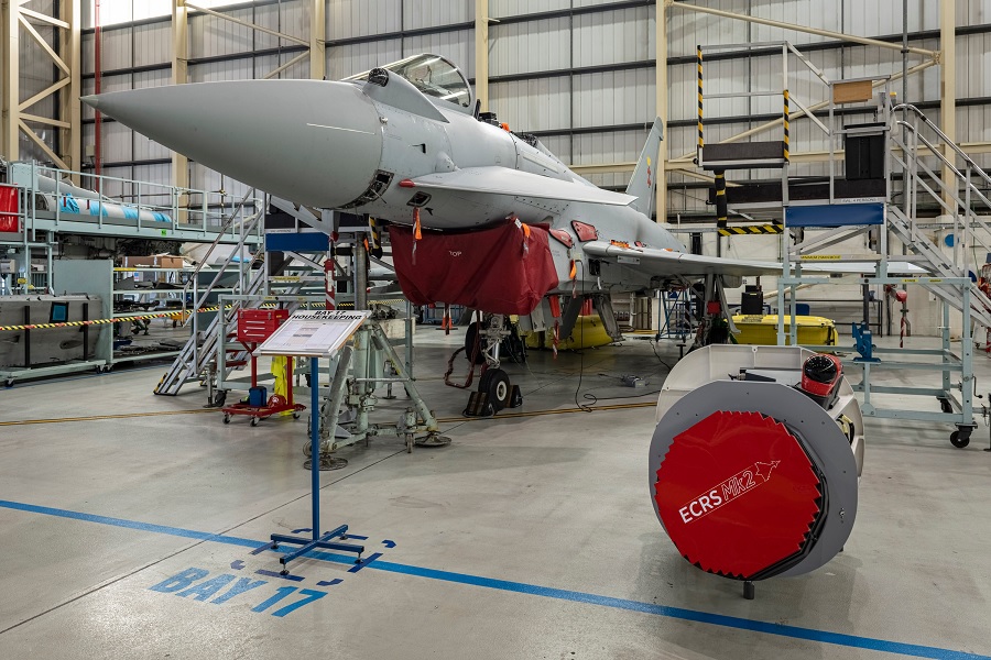 A prototype of a state-of-the art ECRS Mk2 radar that will be fitted to the UK’s Typhoon fleet has been delivered by Leonardo to BAE Systems’ flight-testing facility at Warton in Lancashire.