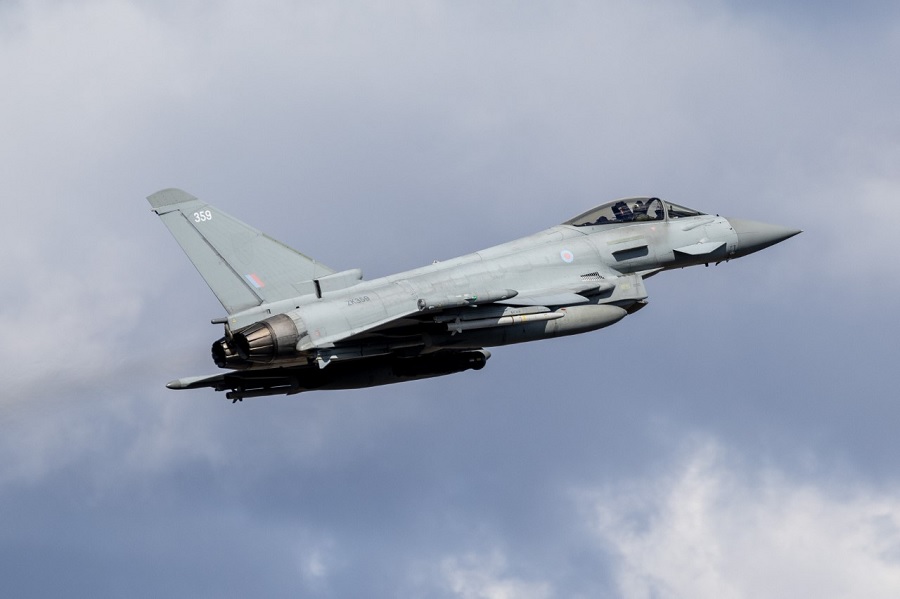RAF Typhoons have been exercising alongside German Air Force Eurofighters, Portuguese and Romanian F16s and Finnish F18s over the skies of the Baltic nations.