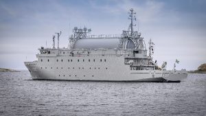 Saab handed her over a new SIGINT-ship HMS Artemis to the Swedish Defence Materiel Administration, FMV. She will now be fitted with signal intelligence equipment under the care of the National Defence Radio Establishment (FRA).