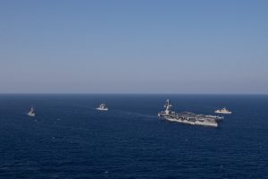 A NATO task group engaged in a series of dynamic maritime training exercises with the US Navy’s most advanced warship during Exercise Sage Wolverine in the central Mediterranean Sea, 2 – 11 August 23.