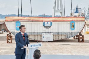 On August 9, the keel-laying ceremony for the first F110-class frigate for the Armada Española, designated as the future Bonifaz (F111), took place at the Navantia shipyard in Ferrol.