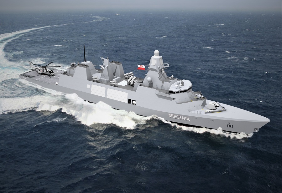 PGZ Stocznia Wojenna (PGZ Naval Shipyard) held a steel-cutting ceremony to mark the commencement of construction for the Polish Navy's first Miecznik-class frigate, based on the Babcock's Arrowhead 140 frigate design.