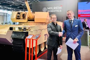 Milrem Robotics, the European leading robotics and autonomous systems developer and Clavister, a Swedish cyber security expert signed a Memorandum of Understanding (MoU) during DSEI in London to collaborate together on AI-powered cyber security for unmanned military vehicles.
