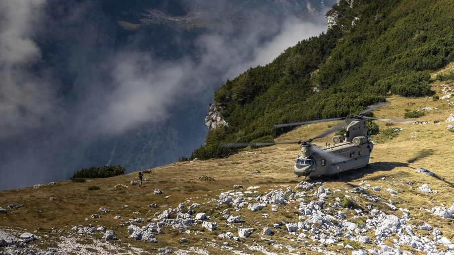 From August 28 to September 8, 2023, a Royal Netherlands Air Force mixed helicopter force was deployed to Aviano Air Base Italy, to conduct flying training in an alpine environment in nearby Dolomites mountains.
