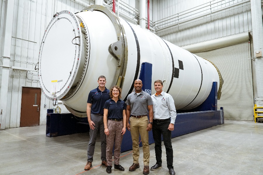 Northrop Grumman delivered twin solid rocket booster segments to Kennedy Space Center in Florida.