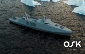 Danish company OSK Design introduces its latest design, the Arctic frigate, an exceptional vessel meticulously crafted for operations in the North Atlantic, High North, and Greenland regions.