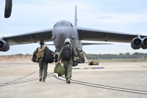 One B-52 Stratofortress bomber from Barksdale Air Force Base, Louisiana arrived in the European Theater to conduct a Continental United States (CONUS) to CONUS mission in support of NATO exercise Steadfast Noon October 24, 2023.