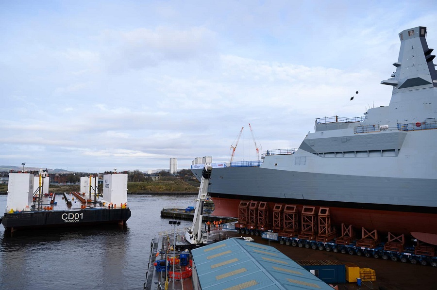 The new ship build hall at the Govan shipyard will shortly begin to take shape now that the basin has been filled and piling has begun. Measuring 170m long and 80m wide, this vast facility will be large enough for two Type 26 frigates to be constructed side-by-side.