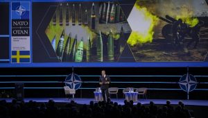 The Chair of the NATO Military Committee, Admiral Rob Bauer attended the NATO-Industry Forum 2023, hosted in Stockholm, Sweden, where he delivered a keynote speech on NATO standardisation and the role of the defence industry in collective defence. The Forum brings together political and military officials from NATO and EU institutions as well as Chief Executive Officers and Senior Executives from the defence and security industry.