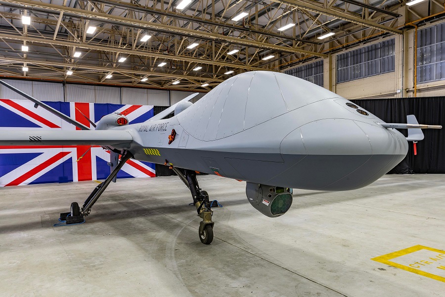 The first of 16 Protector aircraft, the RAF’s latest Remotely Piloted Air System (RPAS), has arrived at RAF Waddington, Lincolnshire.