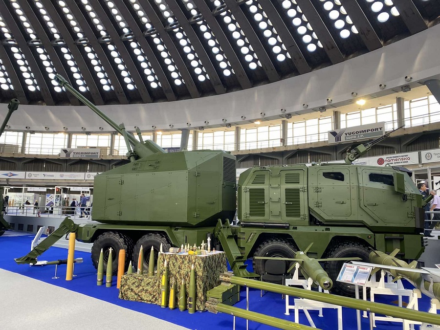During the 11th International Defense Exhibition Partner 2023, Serbian defence company Yugoimport has unveiled its new 155mm self-propelled artillery howtizer Nora B-52 NG Perun.
