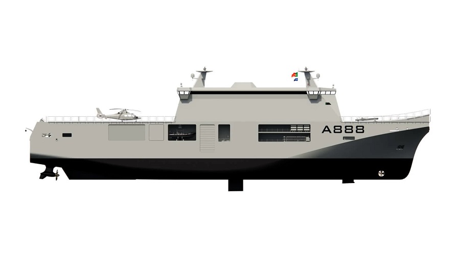 The Portuguese Navy has contracted Damen Shipyards Group for the design, construction and outfitting of a state-of-the-art Multi-Purpose Vessel. The contract was signed by Director of Ships Rear Admiral Jorge Pires and Damen Shipyards Group CCO Jan Wim Dekker. The project follows a European tender process and is funded by the European Union’s Recovery and Resilience Facility (RRF) that is part of NextGenerationEU (the economic recovery package to support EU member states affected by the COVID-19 pandemic).