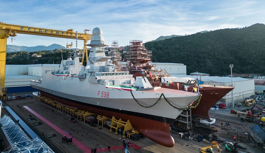 The launching ceremony of the Spartaco Schergat frigate, the ninth of a series of 10 FREMM vessels – Multi Mission European Frigates, took place on November 24 at the integrated shipyard of Riva Trigoso (Genoa). The 10 FREMM vessels have been commissioned to Fincantieri by the Italian Navy within the framework of an Italo-French international cooperation program, under the coordination of OCCAR (Organisation Conjointe de Coopération en matière d’Armement), the joint organization for European cooperation in armaments.