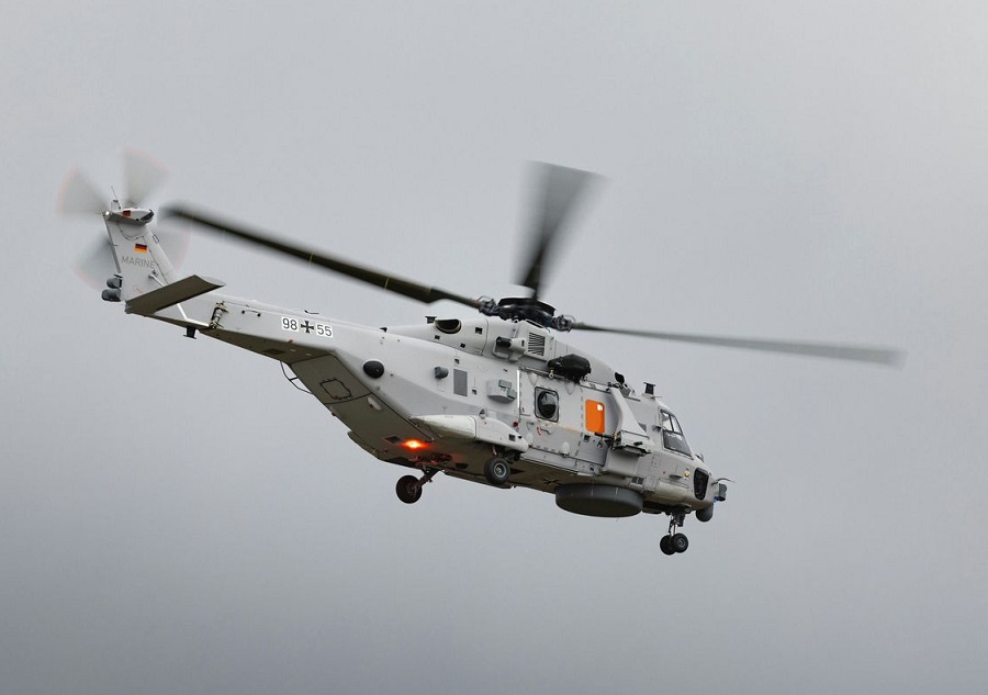 German Navy NH90 Sea Tiger performs maiden flight