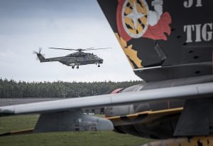 As part of the German Armed Forces' "Timber Express 2023" exercise, sensor solution provider HENSOLDT has connected several flying platforms via data link and networked them with modern information systems. Using the EUA OPTARION mission support system, situational information could be reliably communicated between the NH90 and TIGER helicopters and other platforms such as the Tornado multi-role combat aircraft and the 2000 self-propelled howitzer without any changes to the aircraft. For the first time, the data was also continuously synchronised with the Bundeswehr's new command information system.