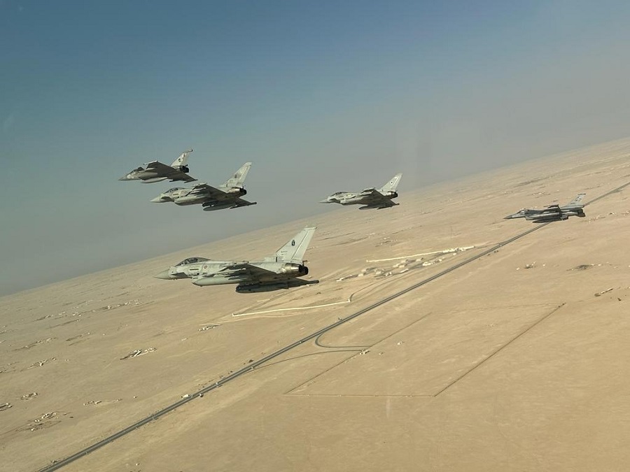 Typhoons from RAF Coningsby based XI(Fighter) Squadron, have taken part in a large international exercise in Qatar.