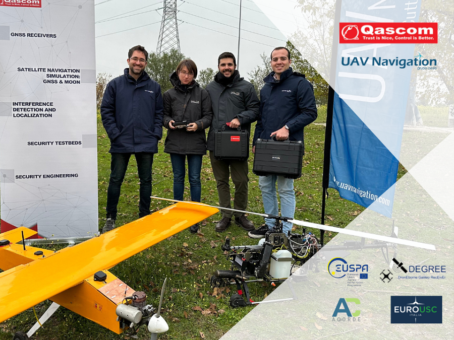 In a significant milestone for the DEGREE project, UAV Navigation-Grupo Oesía, a leading Spanish company specializing in guidance, navigation, and control systems for RPAS/UAS, has successfully conducted flight tests to validate the performance of the EGNSS receiver developed under the project, funded by EUSPA and led by Qascom in collaboration with UAV Navigation-Grupo Oesía, Acorde and EuroUSC.