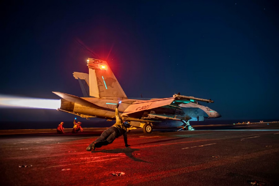 On February 24, U.S. Central Command forces alongside UK Armed Forces, and with support from Australia, Bahrain, Canada, Denmark, the Netherlands, and New Zealand, conducted strikes against 18 Houthi targets in Iranian-backed Houthi terrorist-controlled areas of Yemen. These strikes from this multilateral coalition targeted areas used by the Houthis to attack international merchant vessels and naval ships in the region. Illegal Houthi attacks have disrupted humanitarian aid bound for Yemen, harmed Middle Eastern economies, and caused environmental damage.