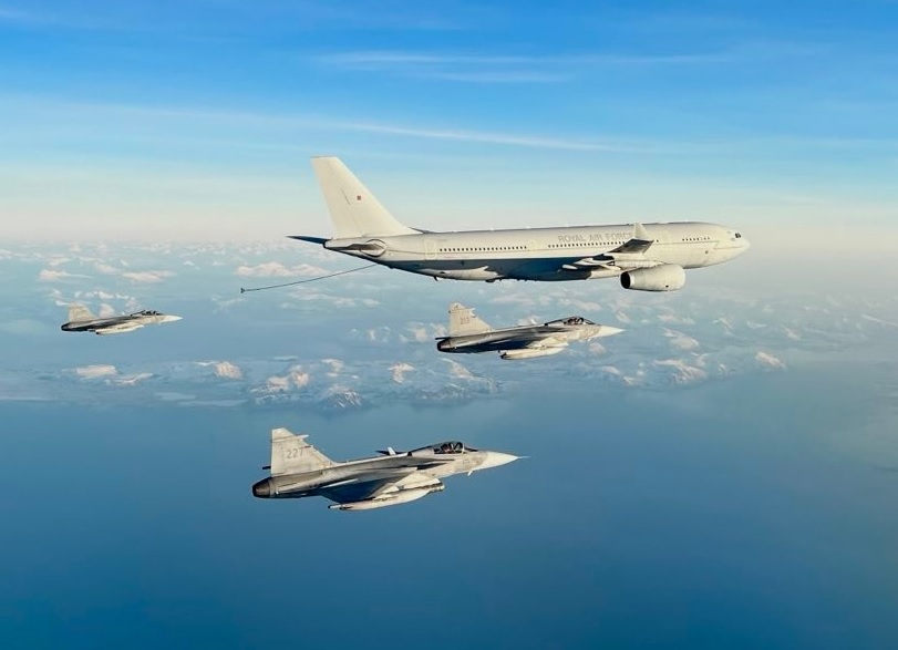 Royal Air Force Voyager tanker has successfully refuelled Swedish Gripen fighters taking part in NATO’s biggest exercise in decades.