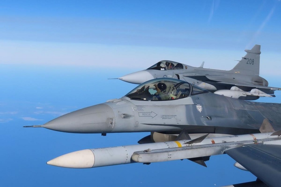 For the first time as a NATO member, Swedish JAS-39 Gripen jets launched under NATO arrangements to safeguard the skies over the Baltic Sea flying with German and Belgian quick reaction alert aircraft.