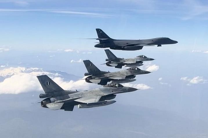 On April 2, 2024, Hellenic Air Force F-16 jets conducted joint training with a U.S. Air Force B-1B bomber over the Mediterranean Sea.