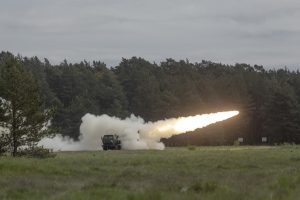 On May 9, servicemembers of the U.S. Marine Corps and Brigadier General Motiejus PeÄŤiulionis Artillery Battalion of the Lithuanian Armed Forces were conducting the first live fire training with the HIMARS High Mobility Artillery Rocket System at targets positioned in the Baltic Sea from the Brigadier General Povilas PlechaviÄŤius Training Area in Kairiai (KlaipÄ—da region).