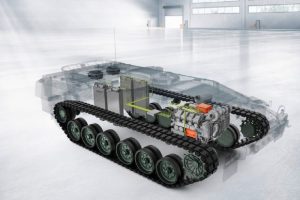 Rolls-Royce’s Power Systems division is expanding its mtu engine programme for military land vehicles to include a hybrid powerpack for special tactical requirements and a 10-cylinder, over 1.100 kW power output, version of the mtu Series 199 which has been extremely successful with NATO forces.