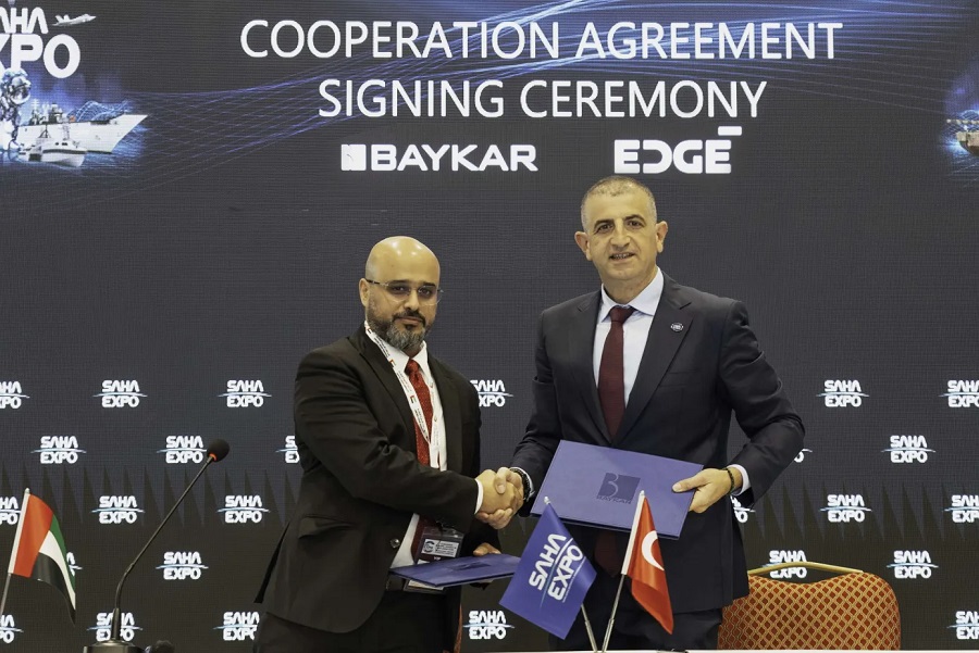 EDGE Group has signed a Cooperation Agreement with Baykar, Turkey's prominent unmanned aerial vehicle (UAV) and artificial intelligence technology provider. The agreement, formalised at the SAHA Expo 2024, was signed by EDGE’s Managing Director and CEO, Hamad Al Marar, and Baykar’s CEO, Haluk Bayraktar, aiming to bolster mutual ties, enhance technical capabilities, and expand market influence.