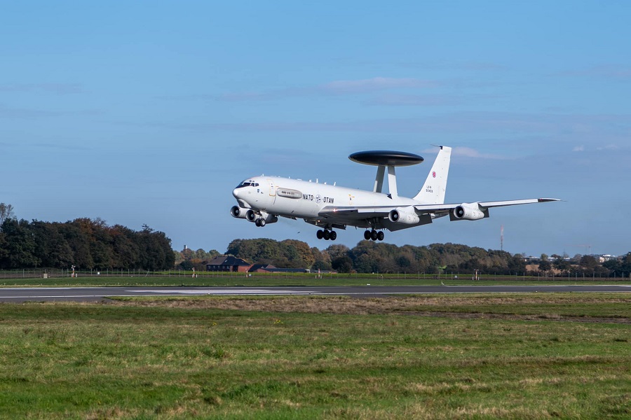 First modernised E-3A NATO AWACS aircraft Returns to Geilenkirchen