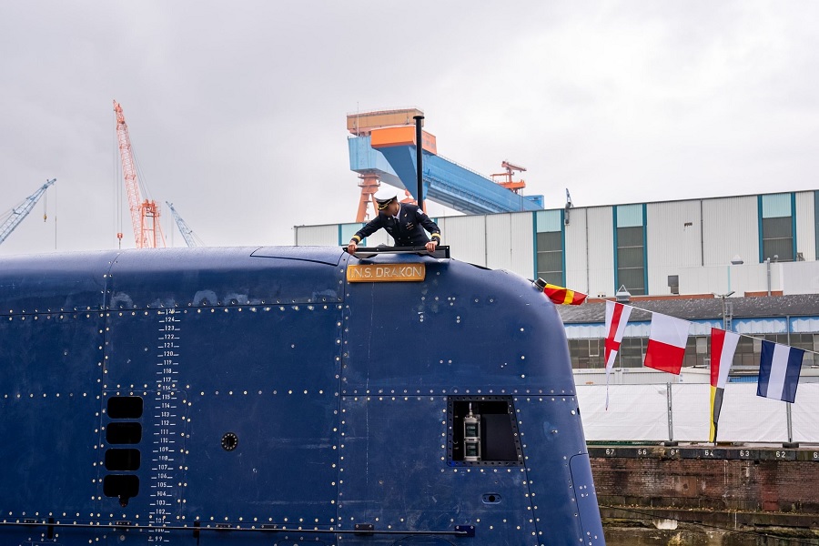 tkMS launches INS Drakon and begins production on first Dakar submarine