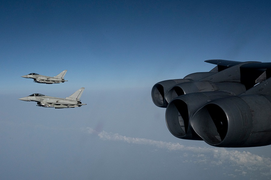 RAF Typhoons join international forces to escort U.S. B-52 bombers in Middle East missions