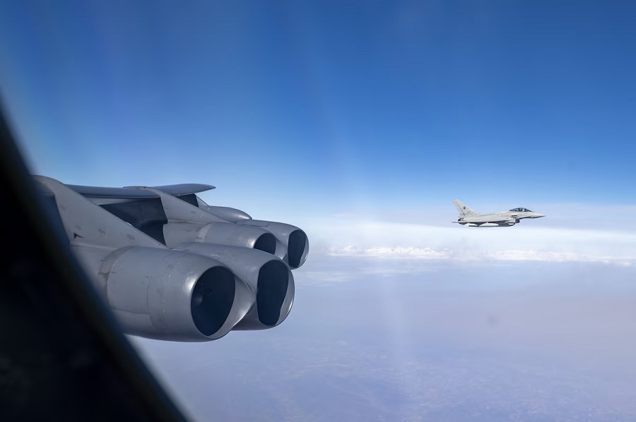 U.S. B-52 Stratofortress bombers and Italian Eurofighters enhance joint operations in SPARTAN MACE