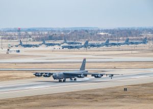 Airmen from the 5th Bomb Wing at Minot Air Force Base, North Dakota, and the 2nd Bomb Wing at Barksdale Air Force Base, Louisiana, took part in Exercise Prairie Vigilance 25-1 (PV 25-1) here.