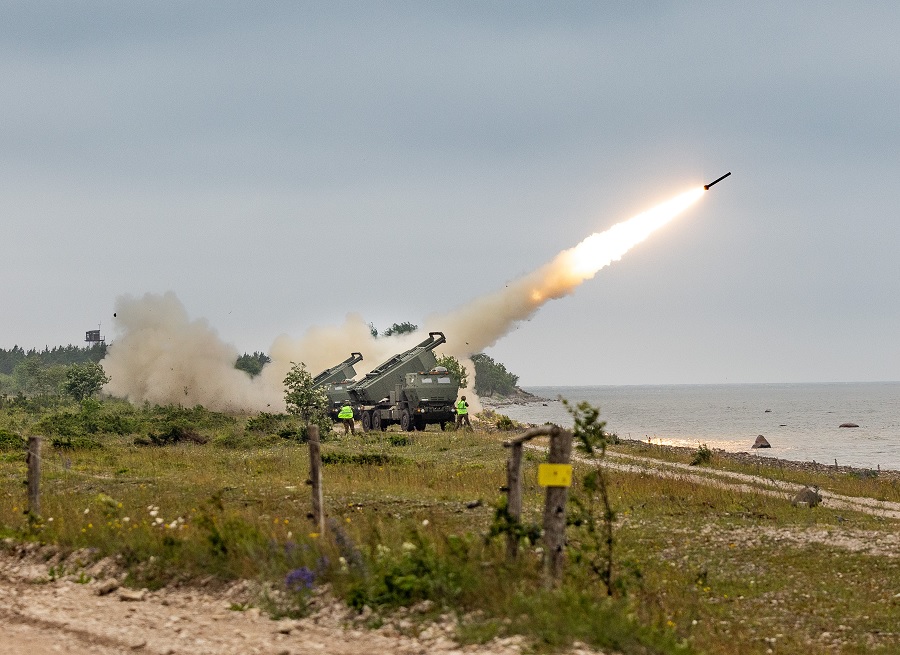 Estonian reserve soldiers conduct first live-fire exercise with HIMARS systems in Saaremaa