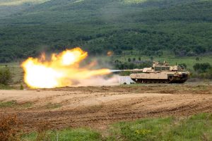 U.S. Soldiers assigned to Charlie Company, 4th Battalion, 6th Infantry Regiment, 3rd Armored Brigade Combat Team, 1st Armored Division, conduct a live fire exercise with M2A1 Abrams at Novo Selo Training Area, Bulgaria, May 13, 2025.