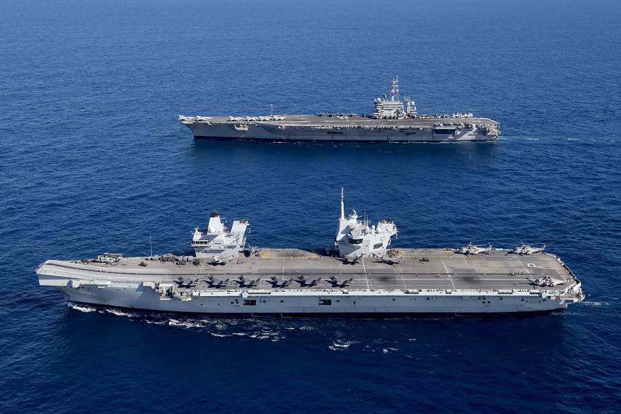 UK and US aircraft carriers lead powerful naval force in Australia’s largest military exercise